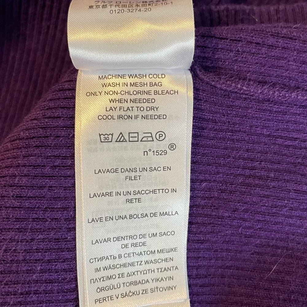 Lauren Ralph Lauren Purple Sweater with Silver Buttons on Sleeves Size 2X - Picture 8 of 8